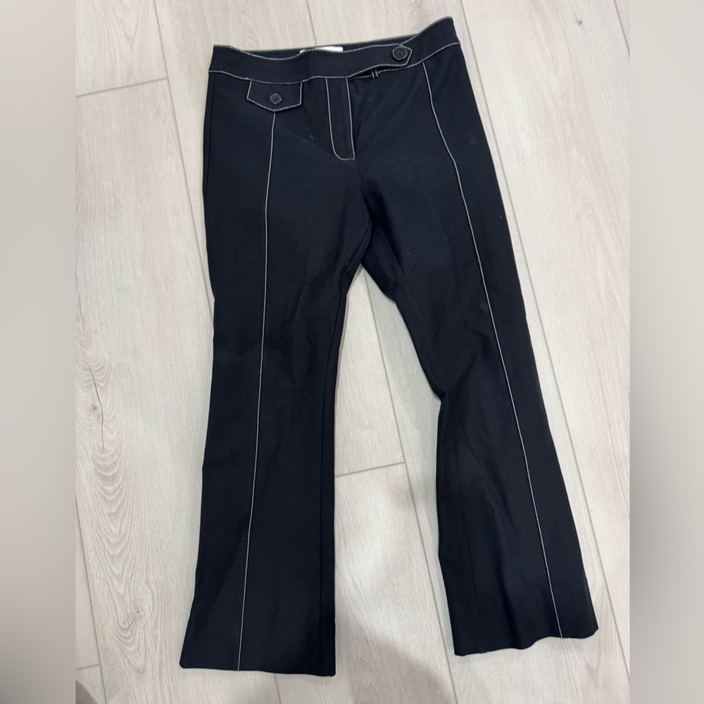 10 Crosby Derek Lam Black Trousers with White Accents